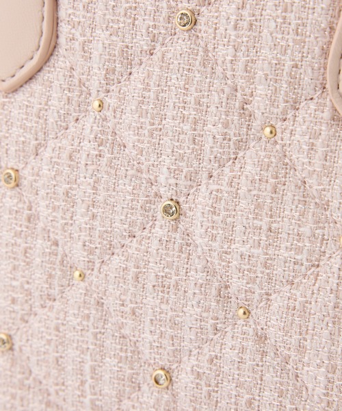 one after another NICE CLAUP（ワンアフターアナザーナイスクラップ）の「【ＨolidayCollection】ビジュースタッズ付きバッグ（ハンドバッグ・レディース・ブラック/ピンクベージュ/サックスブルー/アイボリー・FREE）」の14枚目の写真