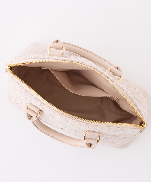 one after another NICE CLAUP（ワンアフターアナザーナイスクラップ）の「【ＨolidayCollection】ビジュースタッズ付きバッグ（ハンドバッグ・レディース・ブラック/ピンクベージュ/サックスブルー/アイボリー・FREE）」の8枚目の写真