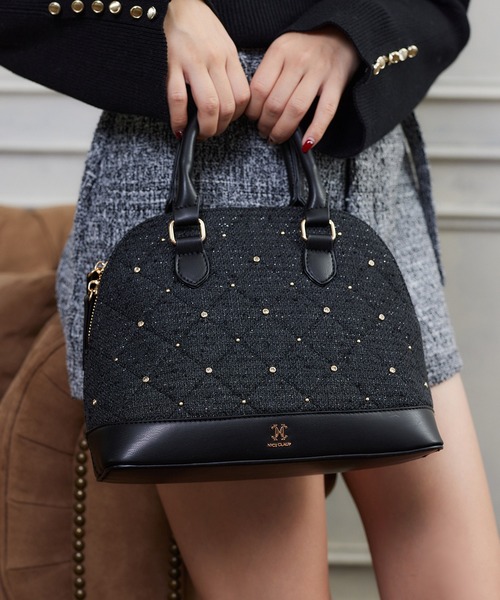 one after another NICE CLAUP（ワンアフターアナザーナイスクラップ）の「【ＨolidayCollection】ビジュースタッズ付きバッグ（ハンドバッグ・レディース・ブラック/ピンクベージュ/サックスブルー/アイボリー・FREE）」の22枚目の写真