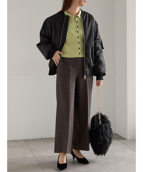 Te chichi（テチチ）の「ポロカラークロップトカーディガン（カーディガン/ボレロ・レディース・グレー/ブラック/グリーン・F）」の6枚目の写真