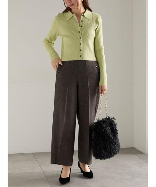 Te chichi（テチチ）の「ポロカラークロップトカーディガン（カーディガン/ボレロ・レディース・グレー/ブラック/グリーン・F）」の7枚目の写真