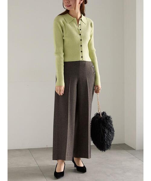 Te chichi（テチチ）の「ポロカラークロップトカーディガン（カーディガン/ボレロ・レディース・グレー/ブラック/グリーン・F）」の8枚目の写真