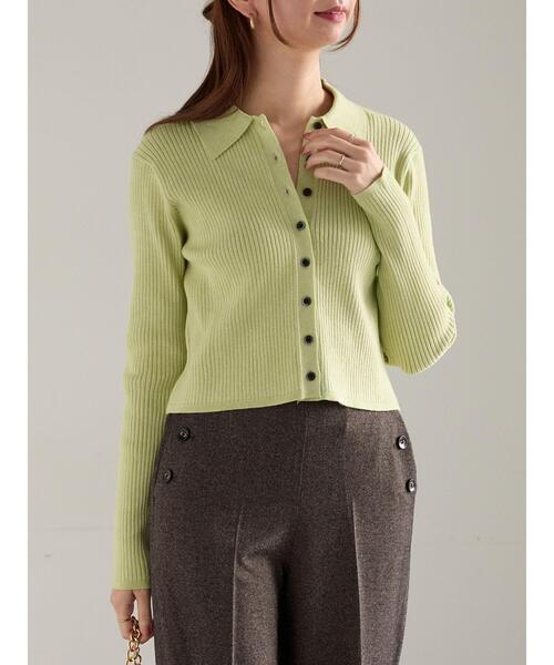 Te chichi（テチチ）の「ポロカラークロップトカーディガン（カーディガン/ボレロ・レディース・グレー/ブラック/グリーン・F）」の9枚目の写真