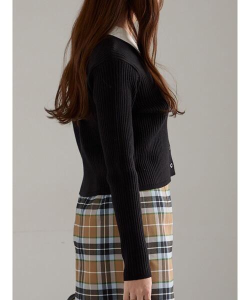 Te chichi（テチチ）の「ポロカラークロップトカーディガン（カーディガン/ボレロ・レディース・グレー/ブラック/グリーン・F）」の14枚目の写真