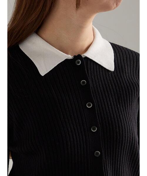 Te chichi（テチチ）の「ポロカラークロップトカーディガン（カーディガン/ボレロ・レディース・グレー/ブラック/グリーン・F）」の15枚目の写真