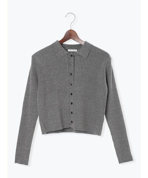 Te chichi（テチチ）の「ポロカラークロップトカーディガン（カーディガン/ボレロ・レディース・グレー/ブラック/グリーン・F）」の17枚目の写真