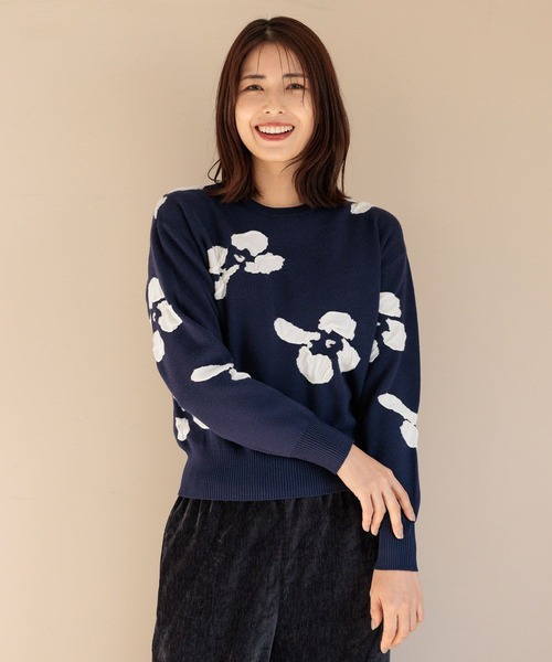 FOUND GOOD(ファウンドグッド)の「フクレフラワーニットPO(ニット/セーター・レディース・ベージュ/ネイビー/ブラック・L/M/S)」の14枚目の写真