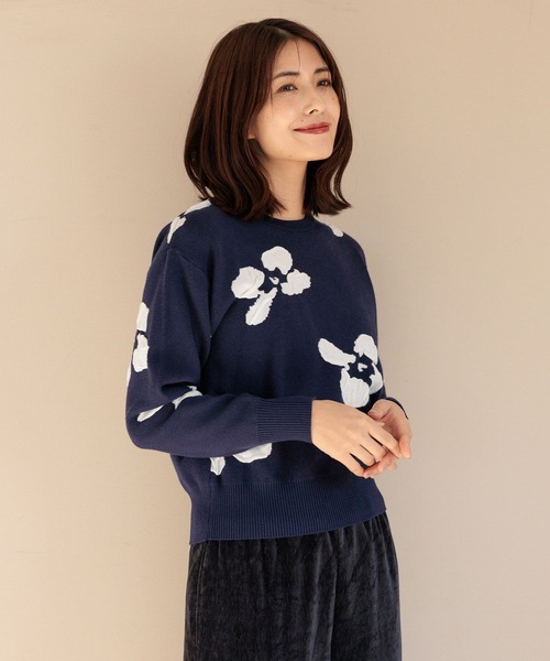 FOUND GOOD(ファウンドグッド)の「フクレフラワーニットPO(ニット/セーター・レディース・ベージュ/ネイビー/ブラック・L/M/S)」の15枚目の写真