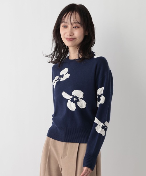FOUND GOOD(ファウンドグッド)の「フクレフラワーニットPO(ニット/セーター・レディース・ベージュ/ネイビー/ブラック・L/M/S)」の18枚目の写真