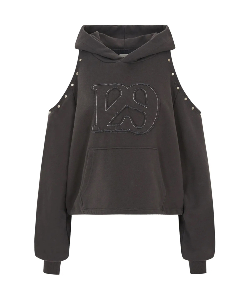 ILLIGO(イリゴ)の「129 カットアウトオーバーサイズフードパーカー チャコール(パーカー・レディース・その他・SMALL/MEDIUM)」の3枚目の写真