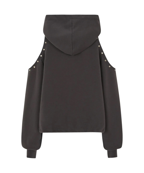 ILLIGO(イリゴ)の「129 カットアウトオーバーサイズフードパーカー チャコール(パーカー・レディース・その他・SMALL/MEDIUM)」の4枚目の写真