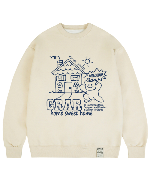 GRAVER（グレーバー）の「[ユニセックス]SWEET-HOME スウェット_クリーム（スウェット・レディース・クリーム・SMALL/MEDIUM/LARGE/X-LARGE）」の5枚目の写真