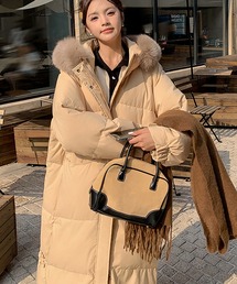 ファーコート」に該当するイエロー/黄色系のレディースファッション