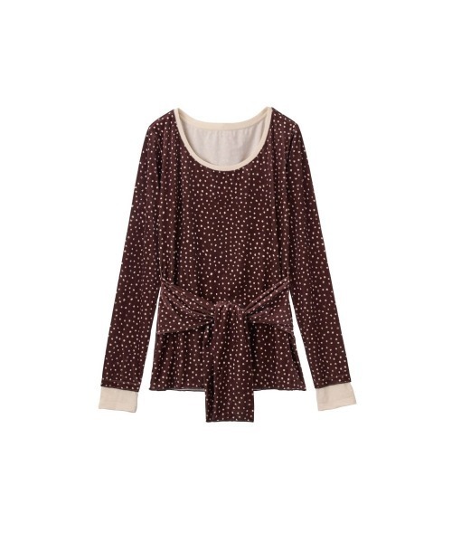 Knuth Marf（クヌースマーフ）の「2way front-cross velour top（Tシャツ/カットソー・レディース・ブラック/カーキ/ブラウン・FREE）」の2枚目の写真