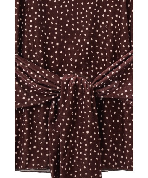 Knuth Marf（クヌースマーフ）の「2way front-cross velour top（Tシャツ/カットソー・レディース・ブラック/カーキ/ブラウン・FREE）」の7枚目の写真