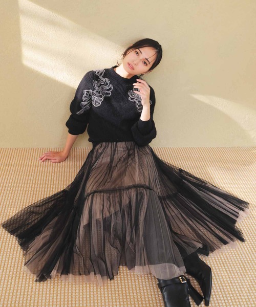 NOELA(ノエラ)の「グラデイレヘムチュールスカート(スカート・レディース・ライトグレー/ブラウン/ブラック・フリー)」の2枚目の写真