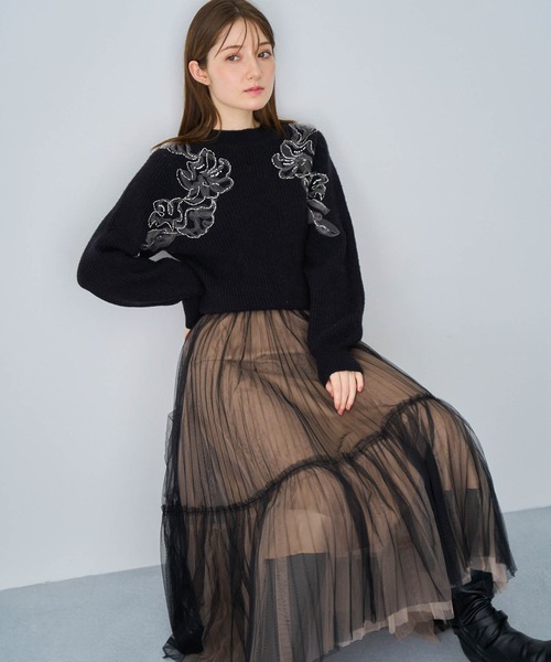 NOELA(ノエラ)の「グラデイレヘムチュールスカート(スカート・レディース・ライトグレー/ブラウン/ブラック・フリー)」の6枚目の写真