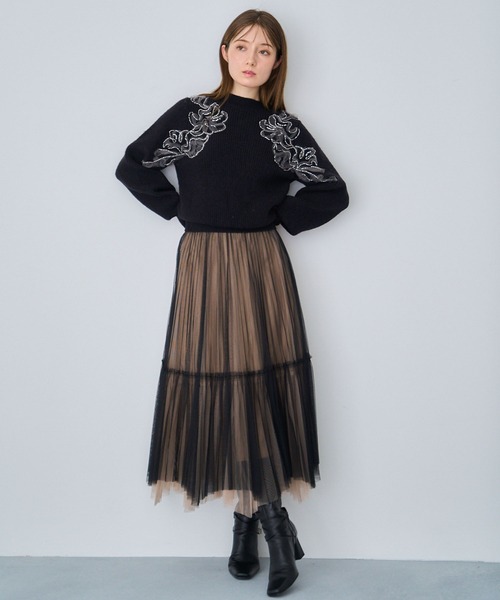 NOELA(ノエラ)の「グラデイレヘムチュールスカート(スカート・レディース・ライトグレー/ブラウン/ブラック・フリー)」の7枚目の写真