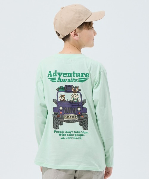 KRIFF MAYER Kid's Collection(クリフメイヤーキッズコレクション)の「【綿100%】クリフラビットロンT(Tシャツ/カットソー・キッズ・チャコール/オフホワイト/ホワイト系その他/イエロー/ネイビー/ミント・150/140/130/120/170/160)」の1枚目の写真