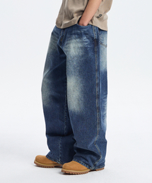 KICHUL（キチョル）の「TIGER BURN NEW BAGGY DENIM PANTS (DARK BLUE)（デニムパンツ）」