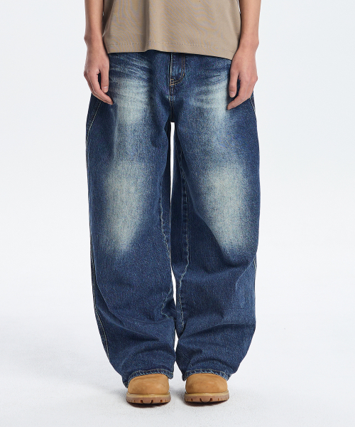 KICHUL(キチョル)の「TIGER BURN NEW BAGGY DENIM PANTS (DARK BLUE)(デニムパンツ・メンズ・その他・MEDIUM/SMALL/LARGE/X-SMALL)」の2枚目の写真