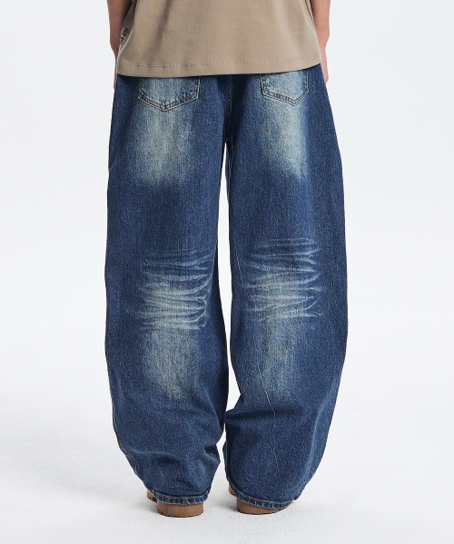 KICHUL(キチョル)の「TIGER BURN NEW BAGGY DENIM PANTS (DARK BLUE)(デニムパンツ・メンズ・その他・MEDIUM/SMALL/LARGE/X-SMALL)」の3枚目の写真