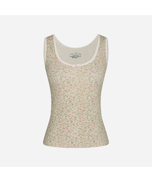 LANGER（ランガー）の「[PALACE] ribbon lace sleeveless_3Colors（Tシャツ/カットソー・レディース・イエロー/Beige/アイボリー・FREE）」の2枚目の写真