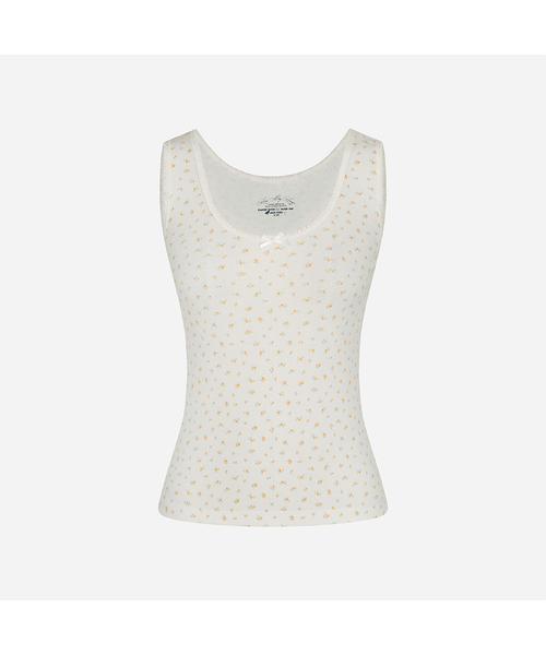 LANGER（ランガー）の「[PALACE] ribbon lace sleeveless_3Colors（Tシャツ/カットソー・レディース・イエロー/Beige/アイボリー・FREE）」の3枚目の写真
