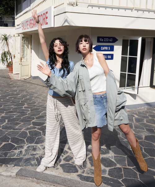 LANGER（ランガー）の「[PALACE] ribbon lace sleeveless_3Colors（Tシャツ/カットソー・レディース・イエロー/Beige/アイボリー・FREE）」の6枚目の写真