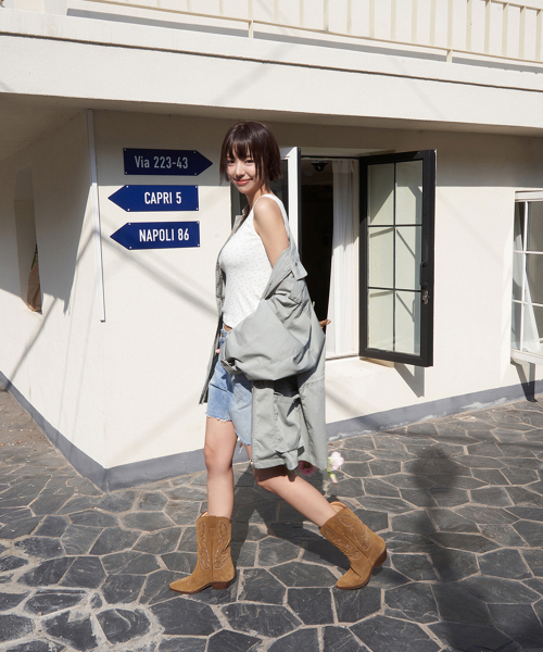 LANGER（ランガー）の「[PALACE] ribbon lace sleeveless_3Colors（Tシャツ/カットソー・レディース・イエロー/Beige/アイボリー・FREE）」の7枚目の写真