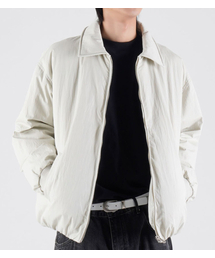 BUTTON SEOUL（ボタンソウル）の「[ダックダウン 80/20] ミニマルダックダウンジップアップブルゾンジャケット (ホワイト)（ダウンジャケット/コート）」