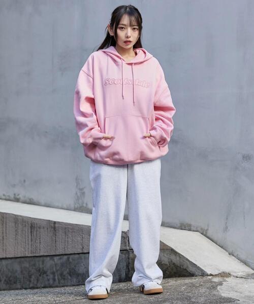 WEGO（ウィゴー）の「WEGO/エンボスステッチロゴプルパーカー（パーカー・メンズ・アッシュグレー/ピンク/ブラック・LARGE/MEDIUM）」の5枚目の写真