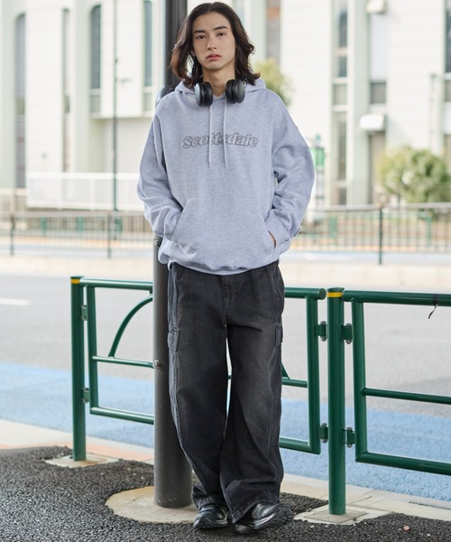 WEGO（ウィゴー）の「WEGO/エンボスステッチロゴプルパーカー（パーカー・メンズ・アッシュグレー/ピンク/ブラック・LARGE/MEDIUM）」の18枚目の写真