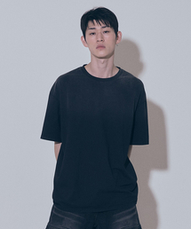 BLR（ビーエルアール）の「Raw Cut Square Patched Washing T-shrits (Over-fit)（Tシャツ/カットソー）」