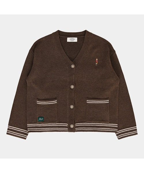 PIGMENT(ピグメント)の「クラシック刺繍配色Vネックカーディガン (ZYCD250704)(カーディガン/ボレロ・レディース・ブラウン/オートミール・FREE)」の2枚目の写真