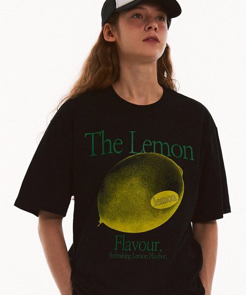 MATCHGLOBE(マッチグローブ)の「ザレモンフレーバーオーバーサイズTシャツ(ブラック)(Tシャツ/カットソー・レディース・その他・FREE)」の1枚目の写真