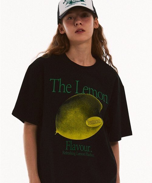 MATCHGLOBE(マッチグローブ)の「ザレモンフレーバーオーバーサイズTシャツ(ブラック)(Tシャツ/カットソー・レディース・その他・FREE)」の2枚目の写真