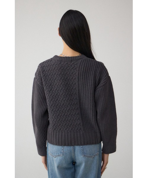 AZUL by moussy(アズールバイマウジー)の「サイドレースアップケーブルニット(ニット/セーター・レディース・チャコールグレー/ライトカーキ/アイボリー/ライトイエロー・FREE)」の22枚目の写真