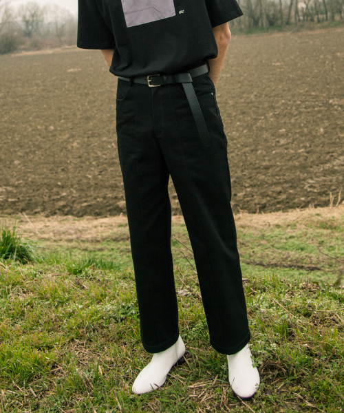INCISION TWIL PANTS BLACK