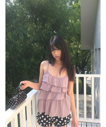 Unbalanced Frill Cami Ash Lilac