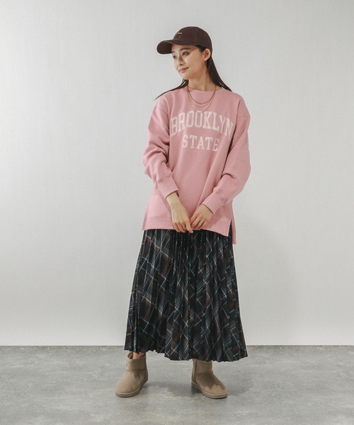 GLOBAL WORK(グローバルワーク)の「やわらか裏起毛プリントプルオーバー/580976(スウェット・レディース・オフホワイト/ダークグレー/ピンク/ネイビー/ライトグレー/ブラウン系その他6・REGULAR/SHORT/LONG)」の7枚目の写真