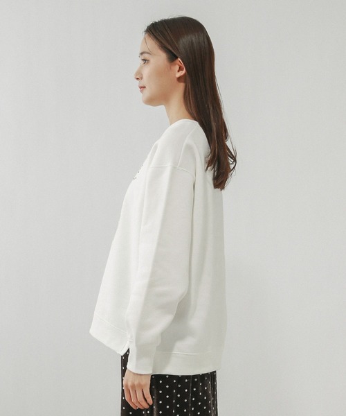 GLOBAL WORK(グローバルワーク)の「やわらか裏起毛プリントプルオーバー/580976(スウェット・レディース・オフホワイト/ダークグレー/ピンク/ネイビー/ライトグレー/ブラウン系その他6・REGULAR/SHORT/LONG)」の11枚目の写真