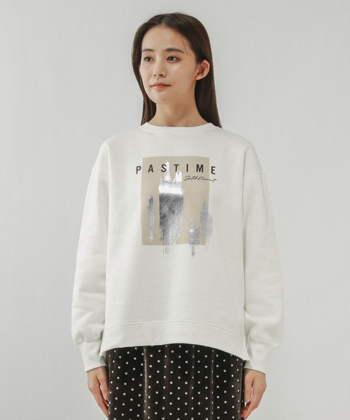 GLOBAL WORK(グローバルワーク)の「やわらか裏起毛プリントプルオーバー/580976(スウェット・レディース・オフホワイト/ダークグレー/ピンク/ネイビー/ライトグレー/ブラウン系その他6・REGULAR/SHORT/LONG)」の10枚目の写真