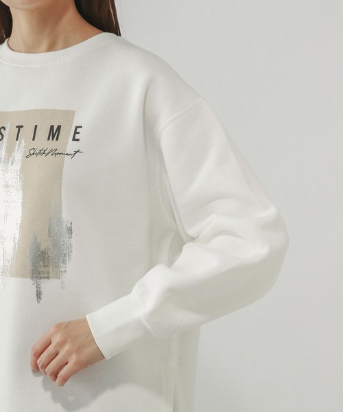 GLOBAL WORK(グローバルワーク)の「やわらか裏起毛プリントプルオーバー/580976(スウェット・レディース・オフホワイト/ダークグレー/ピンク/ネイビー/ライトグレー/ブラウン系その他6・REGULAR/SHORT/LONG)」の15枚目の写真