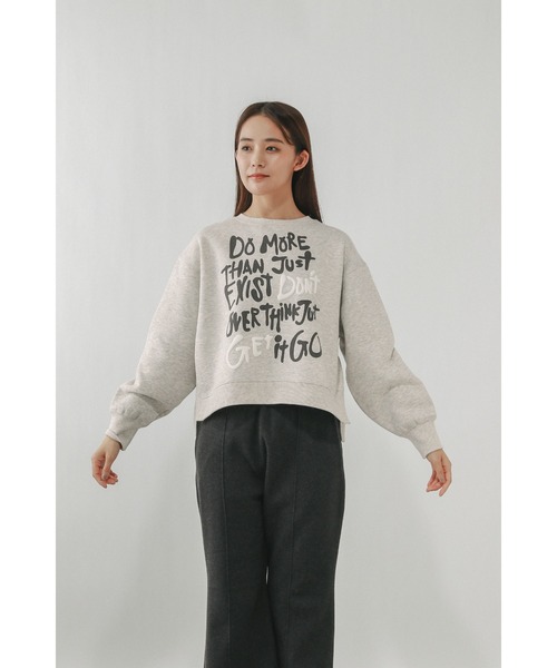 GLOBAL WORK(グローバルワーク)の「やわらか裏起毛プリントプルオーバー/580976(スウェット・レディース・オフホワイト/ダークグレー/ピンク/ネイビー/ライトグレー/ブラウン系その他6・REGULAR/SHORT/LONG)」の17枚目の写真