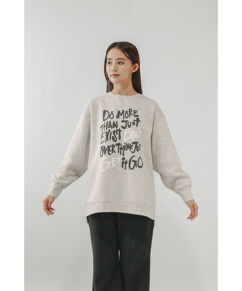 GLOBAL WORK(グローバルワーク)の「やわらか裏起毛プリントプルオーバー/580976(スウェット・レディース・オフホワイト/ダークグレー/ピンク/ネイビー/ライトグレー/ブラウン系その他6・REGULAR/SHORT/LONG)」の19枚目の写真