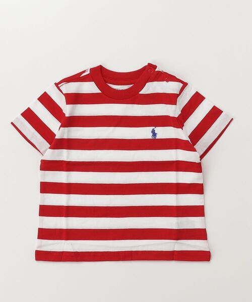 POLO RALPH LAUREN CHILDRENSWEAR(ポロ ラルフ ローレン チルドレンズウェア)の「ストライプド コットン ジャージー Tシャツ(その他ベビーウェア・キッズ・レッド・12M/24M/18M)」の2枚目の写真