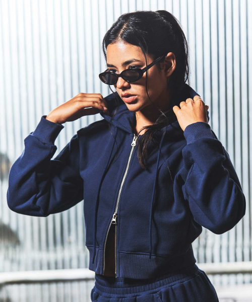 L'Etoile women cropped hooded sweatshirt GA5730 BL