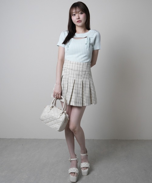 LIPSERVICE（リップサービス）の「ツイードプリーツスカート（スカート・レディース・ピンク/アイボリー/グレー/ホワイト・S/M）」の9枚目の写真