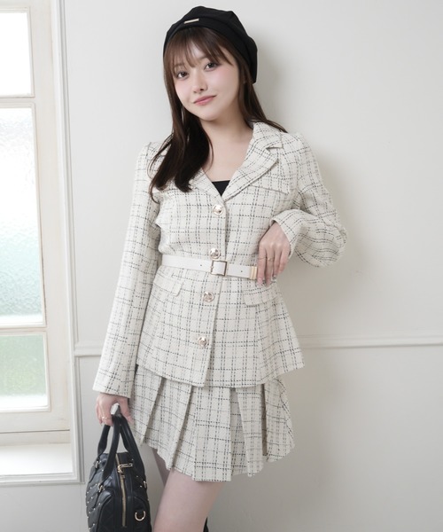 LIPSERVICE（リップサービス）の「ツイードプリーツスカート（スカート・レディース・ピンク/アイボリー/グレー/ホワイト・S/M）」の12枚目の写真